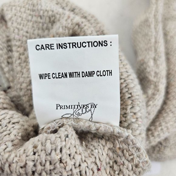 Primitives By Kathy Stocking Farmhouse Burlap Black snd White Buffalo Plaid Top - Picture 5 of 10